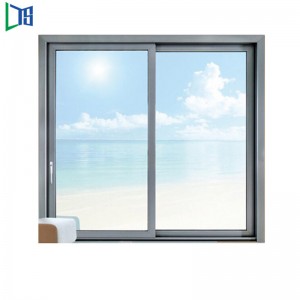 مسحوق الطلاء مكتب السلامة قفل الشمبانيا اللون الإطار العمودي زجاج انزلاق النافذة من الصين