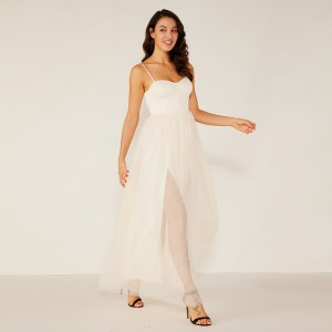 تصنيع المعدات الأصلية عالية الجودة المرأة طويلة الدانتيل الأبيض الصيف هامش فستان زفاف العروسة النسيج