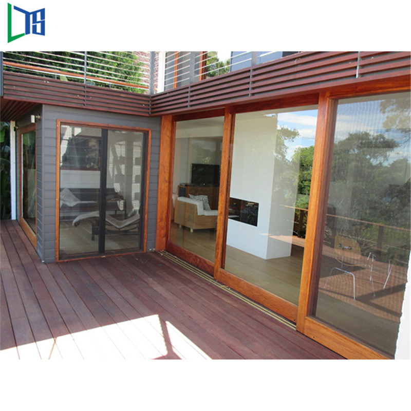 أستراليا نظام خشبي اللون الألومنيوم انزلاق الباب مع الأجهزة العلامة التجارية الألمانية للاستخدام التجاري البيت