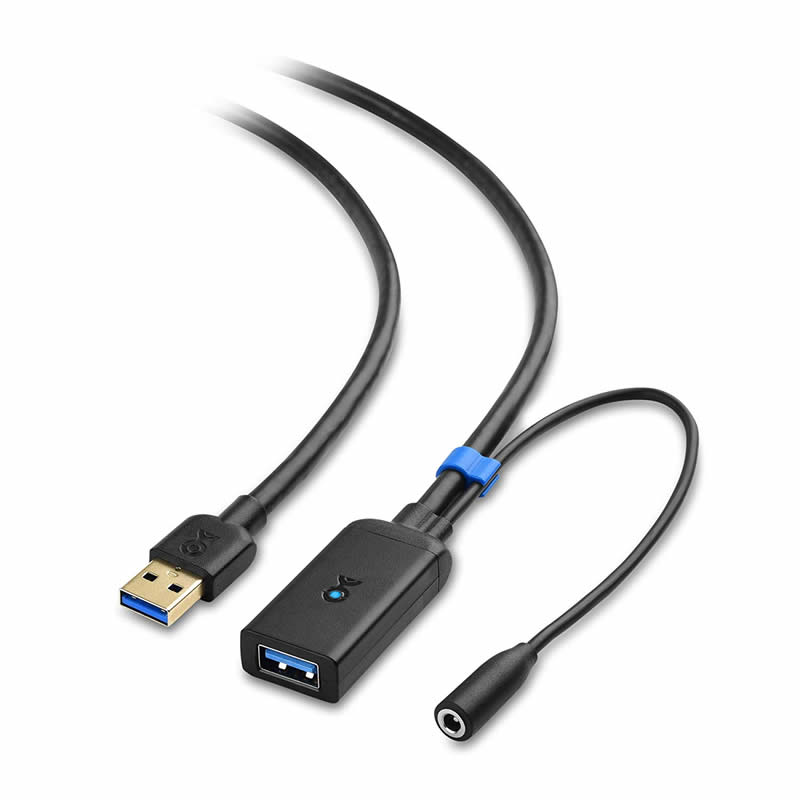 كبل تمديد USB 3.0 ذكر إلى أنثى مكرر إشارة مكبر للصوت الحبل مع محول الطاقة 5V / 2A