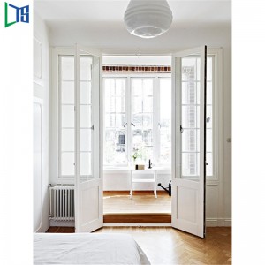 LYS 55 الحرارية كسر بابية الباب سوينغ الباب الفرنسية الباب الصوت والدليل على الحرارة مزدوجة الزجاج مسحوق الطلاء الحبوب خشبية تشطيب ...