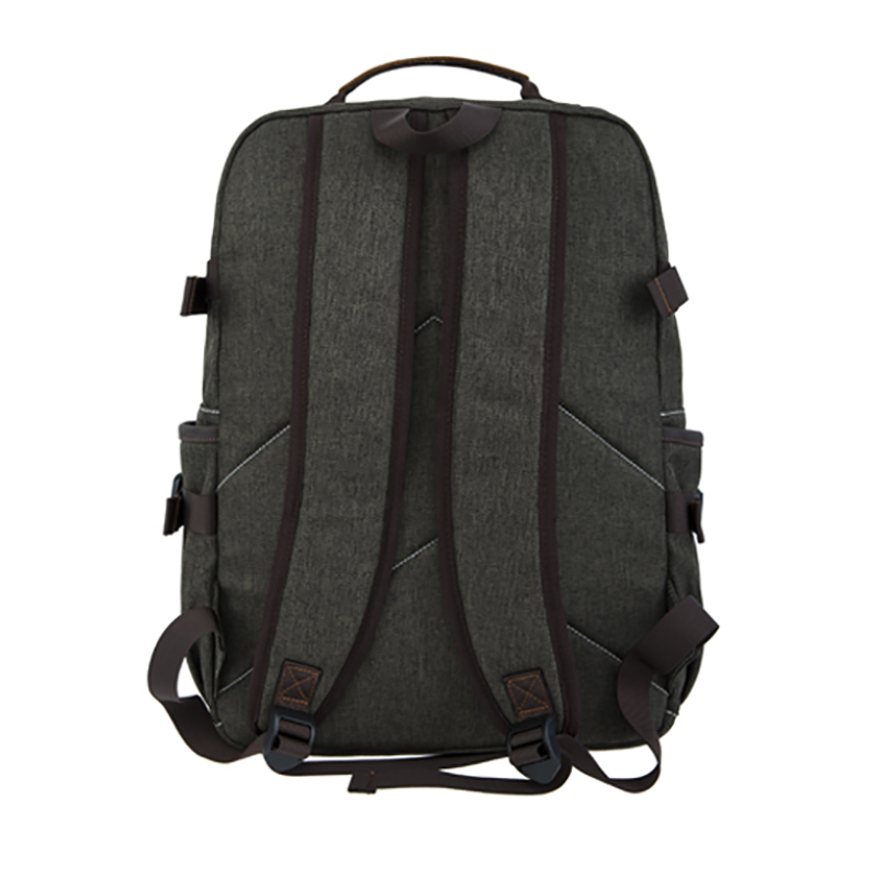 18SC-6891D الجيش الأخضر Durabel قماش جلد طبيعي حقيبة الأعمال حقيبة كمبيوتر محمول Bagpack حقيبة سفر حقيقية