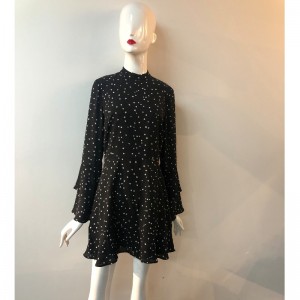 نجمة بيضاء مطبوعة فستان JLWD0007