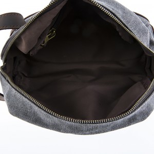 18SC-6777M مصنع تصميم جديد جودة عالية قماش السفر المنظم حقيبة مستحضرات التجميل مع تقليم مجنون الحصان الجلود