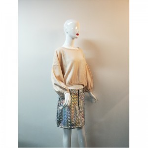 الوردي شبيه بجناح الخفاش البلوز RLWS0018F