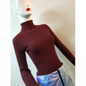 سترة حمراء عالية العنق RLWS0062F