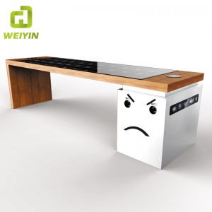 الطاقة الشمسية الذكية حديقة الباحة الصلب مقاعد البدلاء مع USB وشاحن الهاتف اللاسلكي