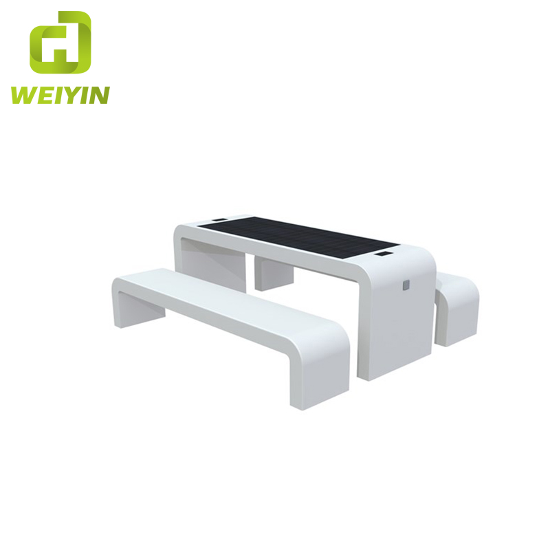 USB شاحن الهاتف اللاسلكي في الهواء الطلق الذكية للطاقة الشمسية أثاث حديقة الجدول مقعد مجموعة