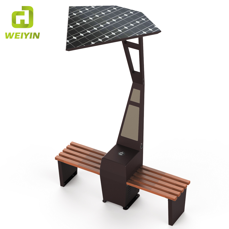 شعبية للطاقة الشمسية في الهواء الطلق حديقة مقاعد البدلاء لشحن الهاتف المحمول