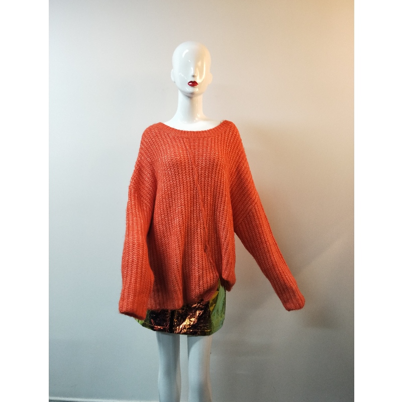 البرتقال IREGULAR-HEM SWEATER RLWS0074F