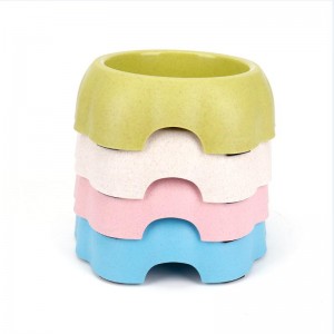 زهرة على شكل وعاء من القش القمح الحيوانات الأليفة ، أطباق الحيوانات الأليفة ، وعاء الطعام الكلب القط