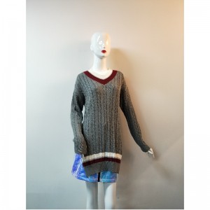 GRAY SLIT-SIDE SWEATER RLWS0104F