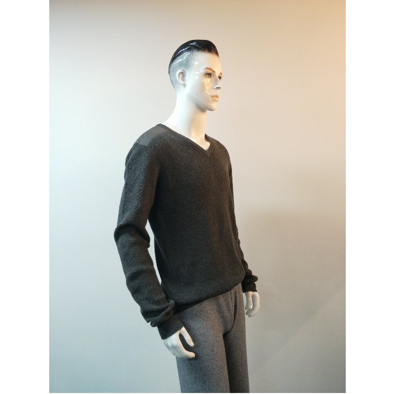 GRAY V-NECK SWEATER RLMS0014F