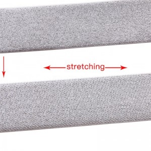 11 # متجمد الفضة بريق نوعية جيدة مرونة عالية مخصصة المنسوجة 1.8 بوصة حزام شريط مطاطي لامع مطاطا باند