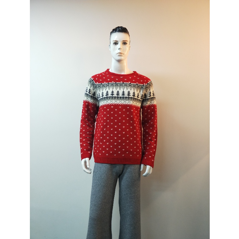 RED PRINT SWEATER RLMS0048F