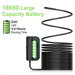 كاميرا فحص بوريسكوب اللاسلكية ، دقة عالية تبلغ مليوني دقة ، طول بؤري 197 بوصة ، بطارية 2600 مللي أمبير في الساعة ، IP68 مقاومة للماء 11.5 ق...