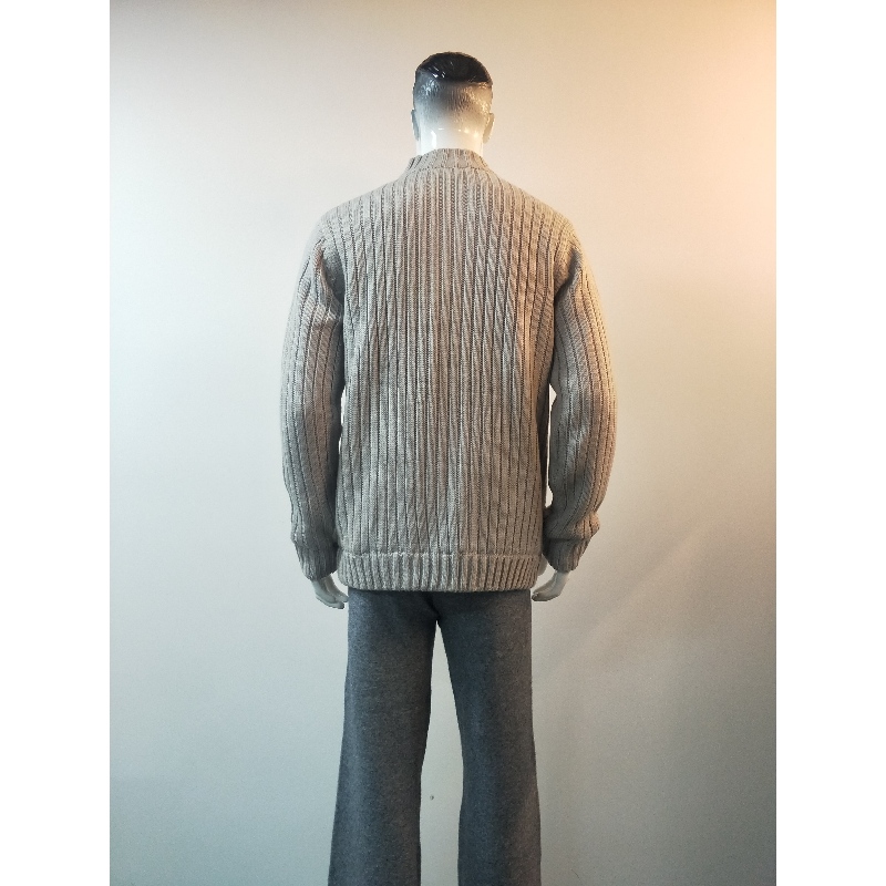 GRAY KNIT SWEATER COAT RLMS0076F