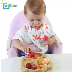 First Training Perfect Self Feeding Baby Utensil Short Baby Fork Anti-Choke Training Fork and Spoon Set