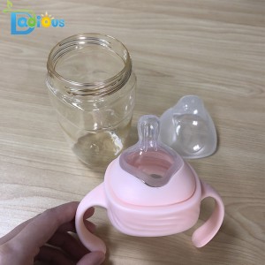 الوليد BPA الحرة PPSU رضاعة 240ML زجاجة الطفل مخصص شعار حليب الأطفال زجاجة مع مقبض