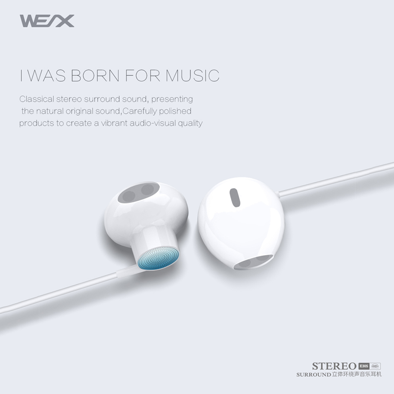Wex 305 Traditional Earphones  ، Wired Earphones  ، Wired Headphones  ، Ear Buds