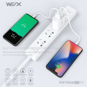 wex V24 جدار جبل شاحن  ، شاحن USB  ، شاحن سريع  ، شاحن مزدوج