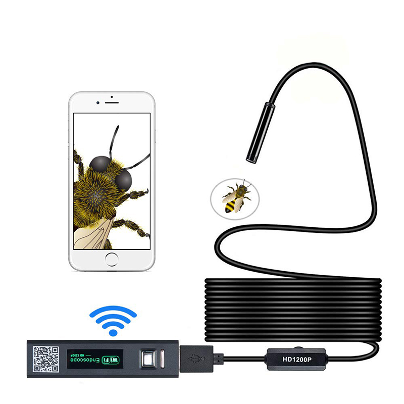 منظار لاسلكي 2.0 ميجابكسل HD WiFi Borescope واجهة USB التفتيش للماء Snake Camerafor Android و iOS و Windows و iPhone و Samsung و Tablet و Mac