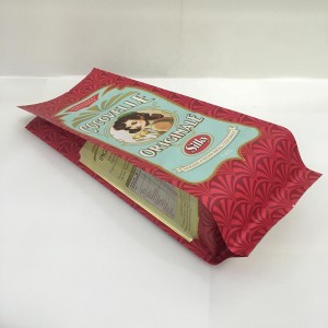 الطباعة حسب الطلب الحرارة ختم ورق الكرافت القهوة الفول تغليف أكياس الورق مع صمام