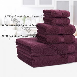 JMD TEXTILE Bathroom Towels Set، مناشف ، مجموعة من 6 قطن ممشط ، 2 منشفة ، 2 مناشف اليد ، 2 مناشف الحمام ، مناشف