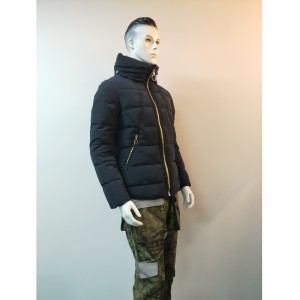 NAVY HIGH-COLLAR PUFFER JACKET RLMPC0003