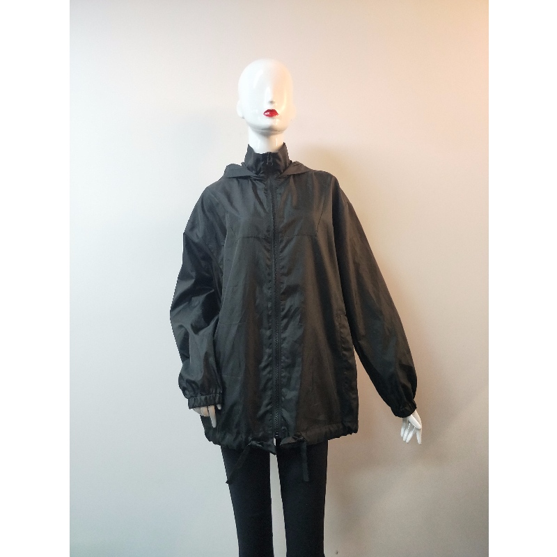 LADIES 'BLACK WINDBREAKER JACKET RLWWJ0006