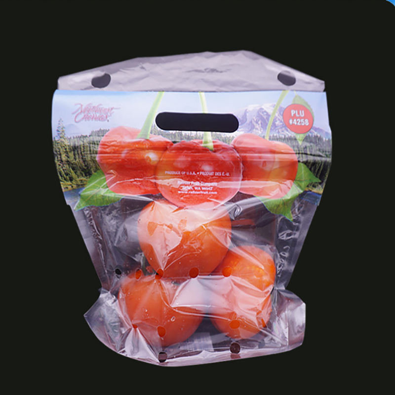 صديقة للبيئة كيس من البلاستيك الخضروات الحلو الطماطم ziplock التعبئة والتغليف مع فتحات التهوية