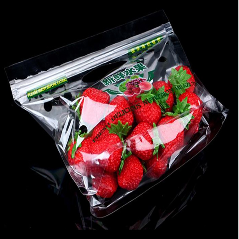 صديقة للبيئة كيس من البلاستيك الخضروات الحلو الطماطم ziplock التعبئة والتغليف مع فتحات التهوية