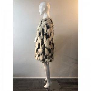 السيدات ZEBRA PRINT FUR COAT RLWF0003