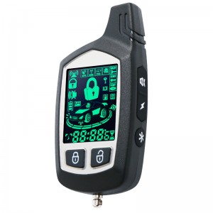 اثنان الطريق LCD سيارة إنذار للسيارة رمز المختطفون ودخول بدون مفتاح عن بعد