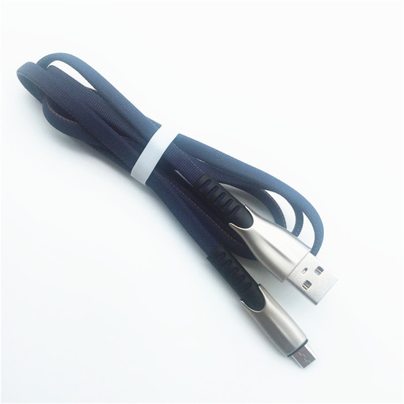 KPS-1001CB مايكرو مخصص المحمولة 1M 2A سبائك الزنك القماش النسيج كابل USB الصغير