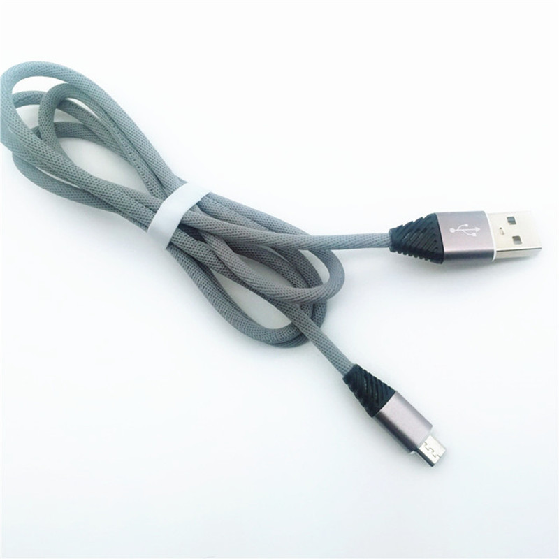 KPS-1004CB مايكرو مخصص القطن النسيج 1 متر 2.2a سريع تهمة كابل usb الصغير لالروبوت