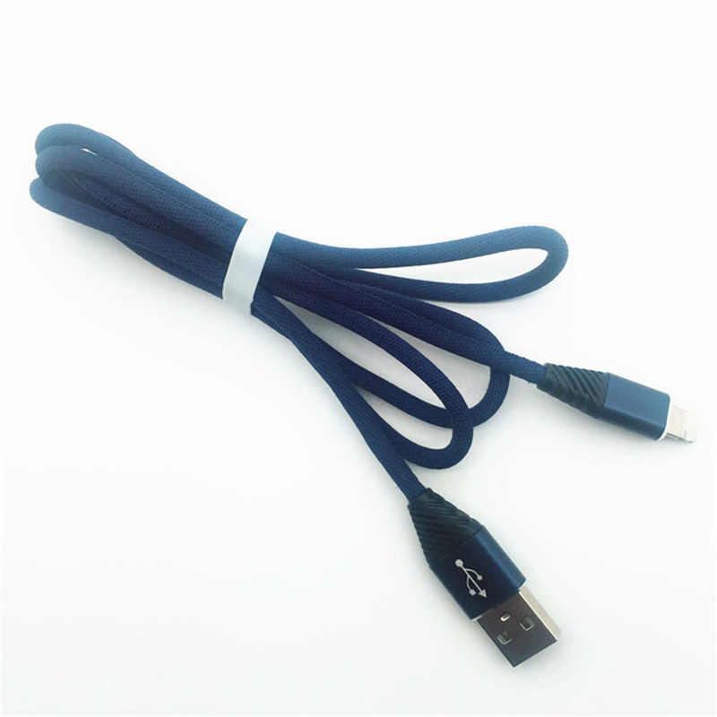 KPS-1004CB 8pin عالية الجودة 1M 2.2A القطن النسيج سريع شحن كابل بيانات USB
