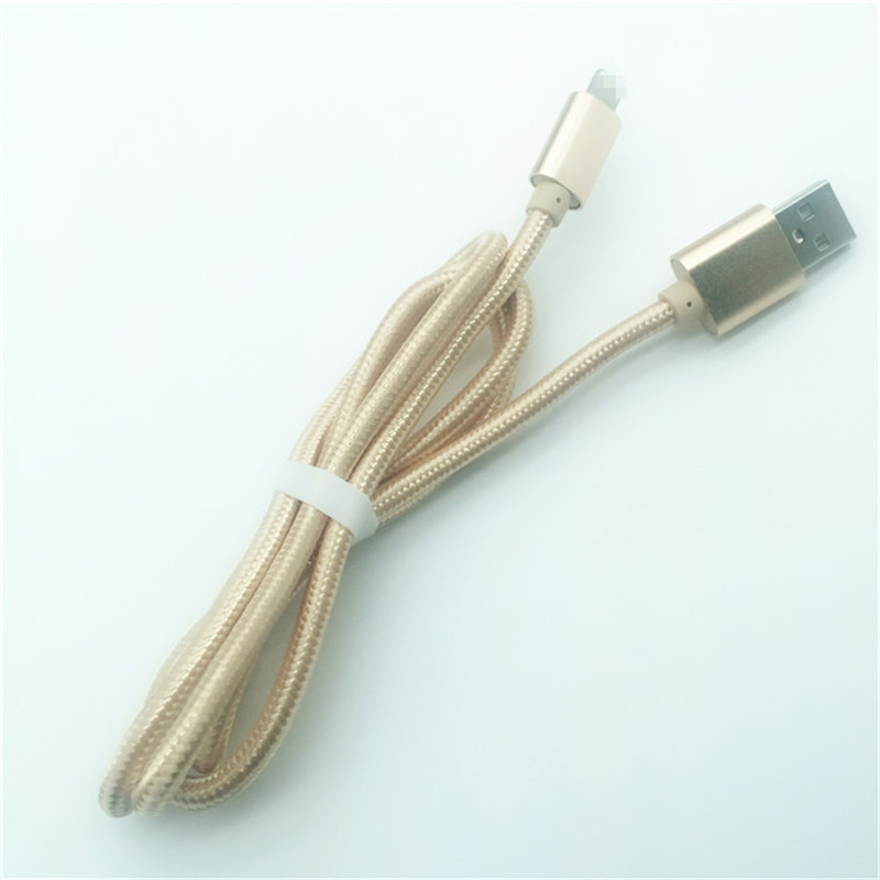 KPS-1005CB 8PIN 2M جودة عالية النايلون مضفر 2A كابل بيانات USB سريع لفون