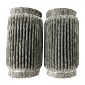 50 ميكرون الفولاذ المقاوم للصدأ مطوي تصفية المياه شمعة