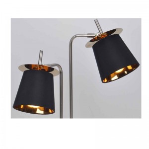 مصباح طاولة مع غطاء قماش ، وورقة زخرفية