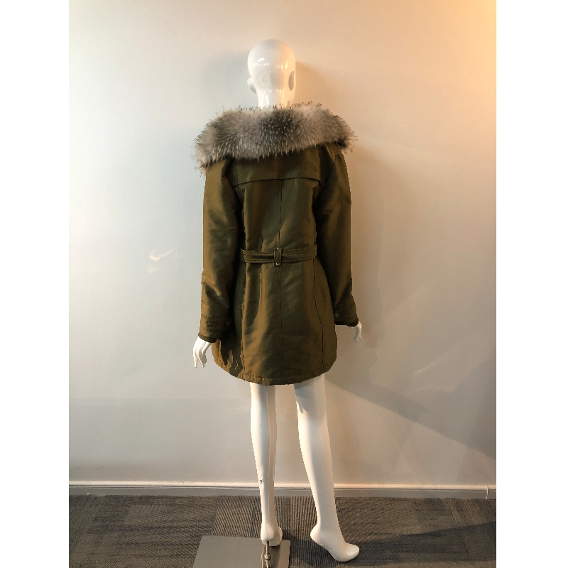 سيدات خاكي FUR-COLLAR COAT RLWPC0033