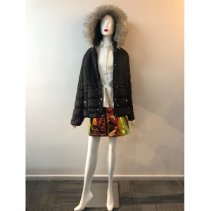 السيدات معطف أسود مقنعين RLWPC0060