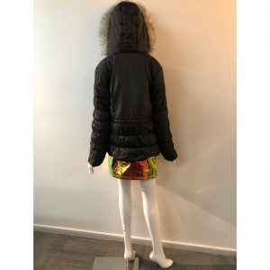 السيدات معطف أسود مقنعين RLWPC0060