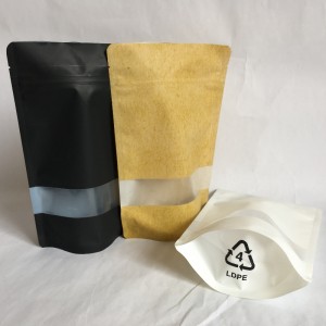 PET / PE القابلة لإعادة التدوير حاجز عالية الوقوف الحقيبة سستة لتعبئة المواد الغذائية مع نافذة