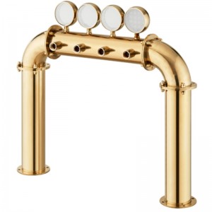 معدات توزيع البيرة بار مطعم العمود النبيذ الراقية 4 حفرة نوع الباب برج النبيذ مع مصباح PVD