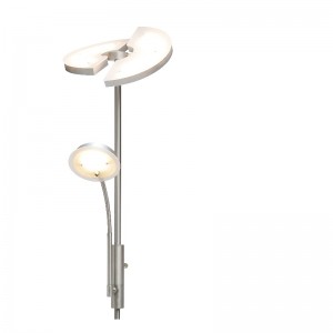 مصباح أرضي عالي الجهد من الأم والابن مع لوحة LED شبه مستديرة