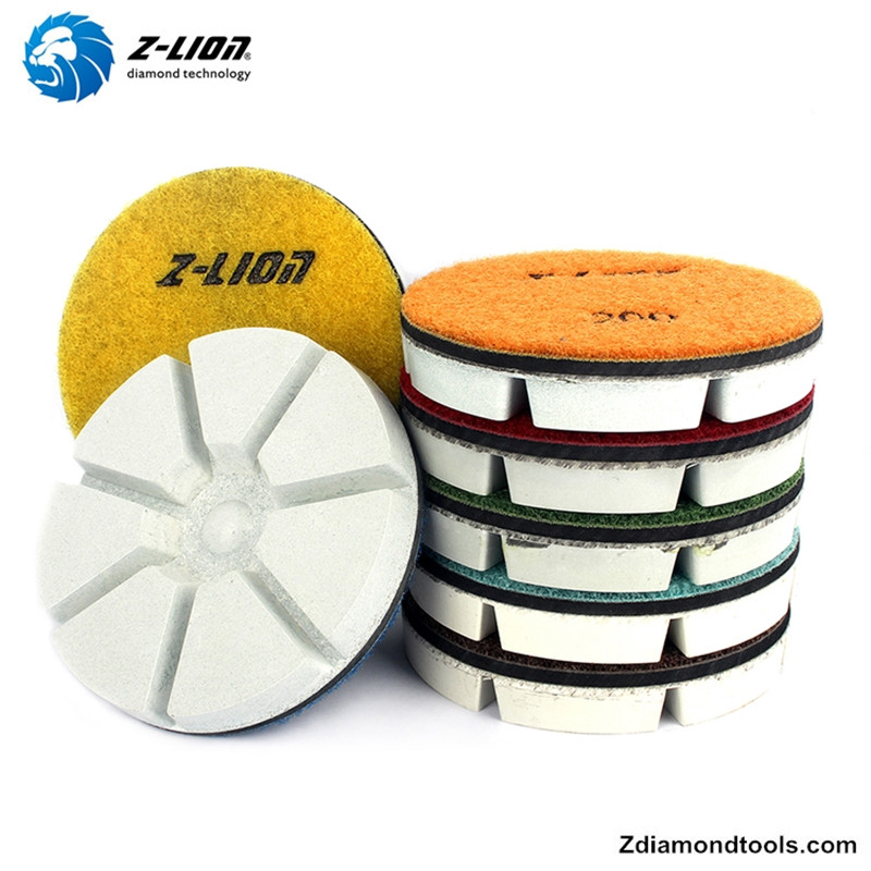 Z-LION ZL-16AD Resin وسادات تلميع الأرضيات الجافة المصنوعة من الماس ملموسة وأقراص الطحن