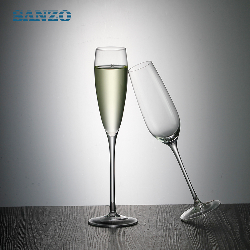 سانزو الزجاج المنفوخ الشمبانيا الفلوت حسب الطلب صنع النظارات الشمبانيا الزجاج الشمبانيا البلاستيك