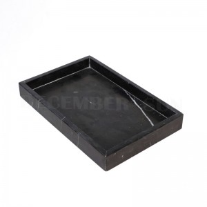 صينية تقديم رخام أسود مستطيل عالي الجودة