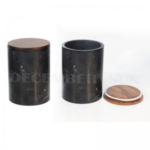 مجموعة علب الرخام الأسود